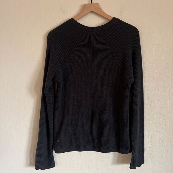 Lululemon The Sweater The Better Crewneck Pointelle Knit Sweater 10 Washed Black - Picture 8 of 11